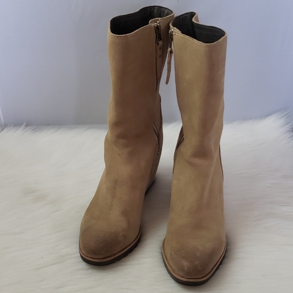 sorel after hours mid top waterproof suede boot